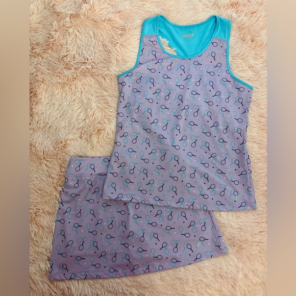 Prince Girls' Fashion Printed Tennis Tank Top and Skort set Youth Size L (14) - Picture 4 of 7